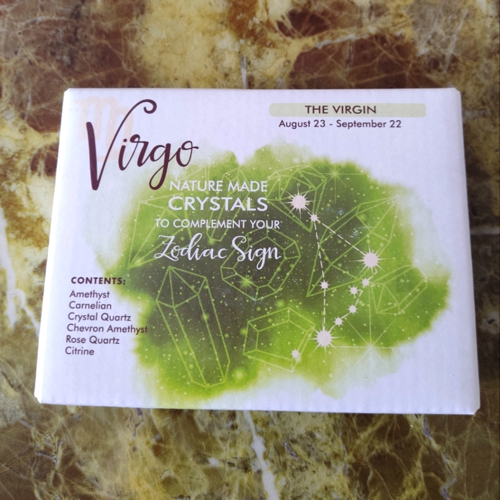 Virgo Zodiac Birthstone Charm Astrology Crystal Healing Box Set